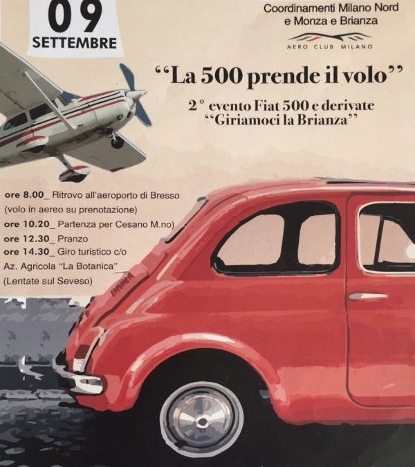 Raduno Fiat 500 all’Aeroporto di Bresso il 09/09/2018