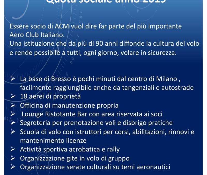 Quota sociale anno 2019