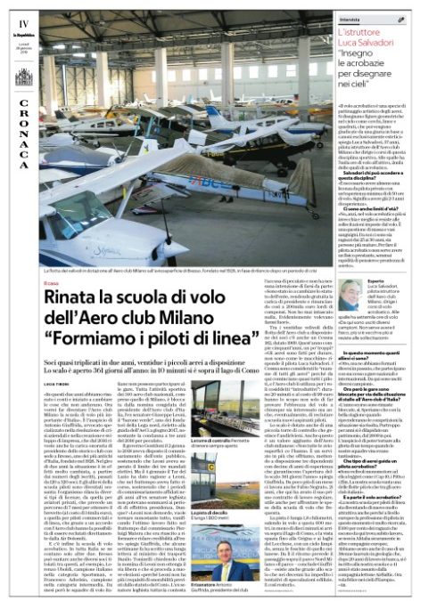 Repubblica parla di Aero Club Milano